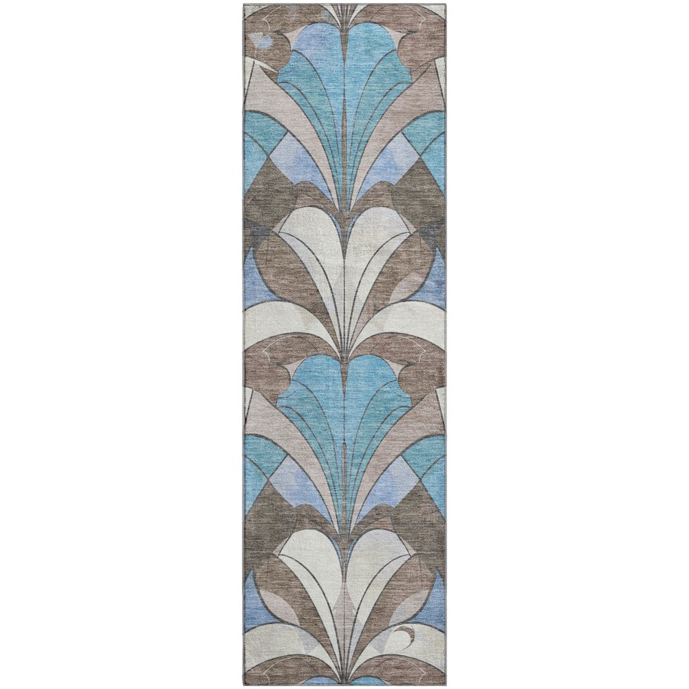Premium Machine Washable Mayfield AMF2174 Brown 2'3" x 7'6" Runner Rug