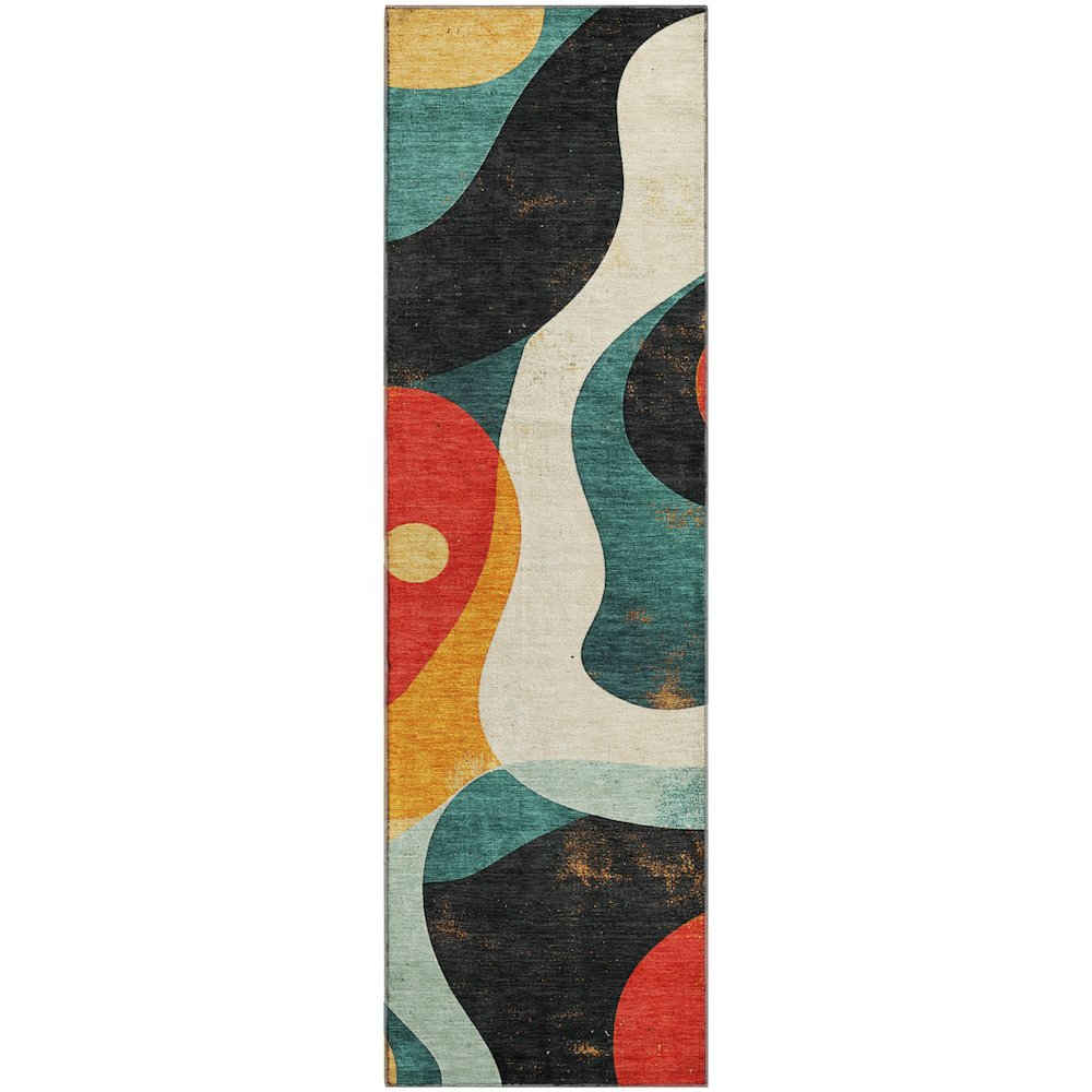 Premium Machine Washable Mayfield AMF2185 Red 2'3" x 7'6" Runner Rug