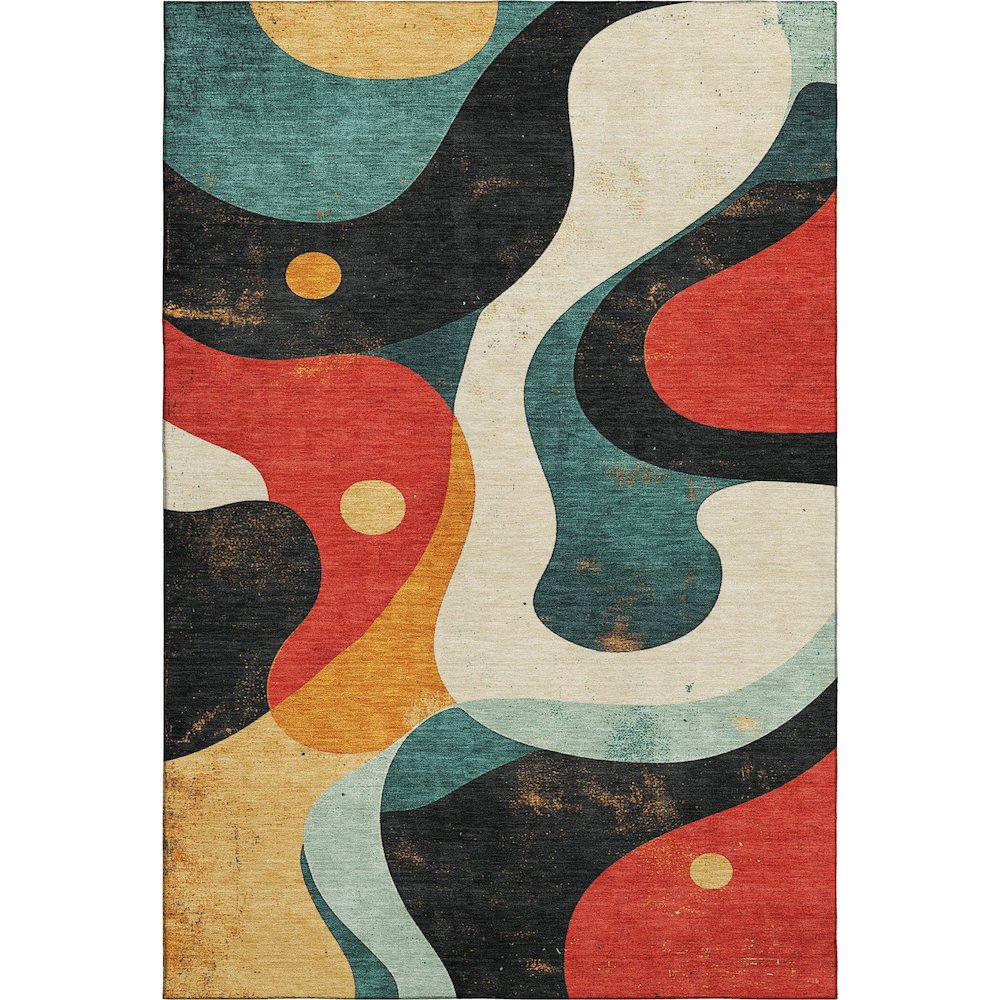 Premium Machine Washable Mayfield AMF2185 Red 3' x 5' Rug