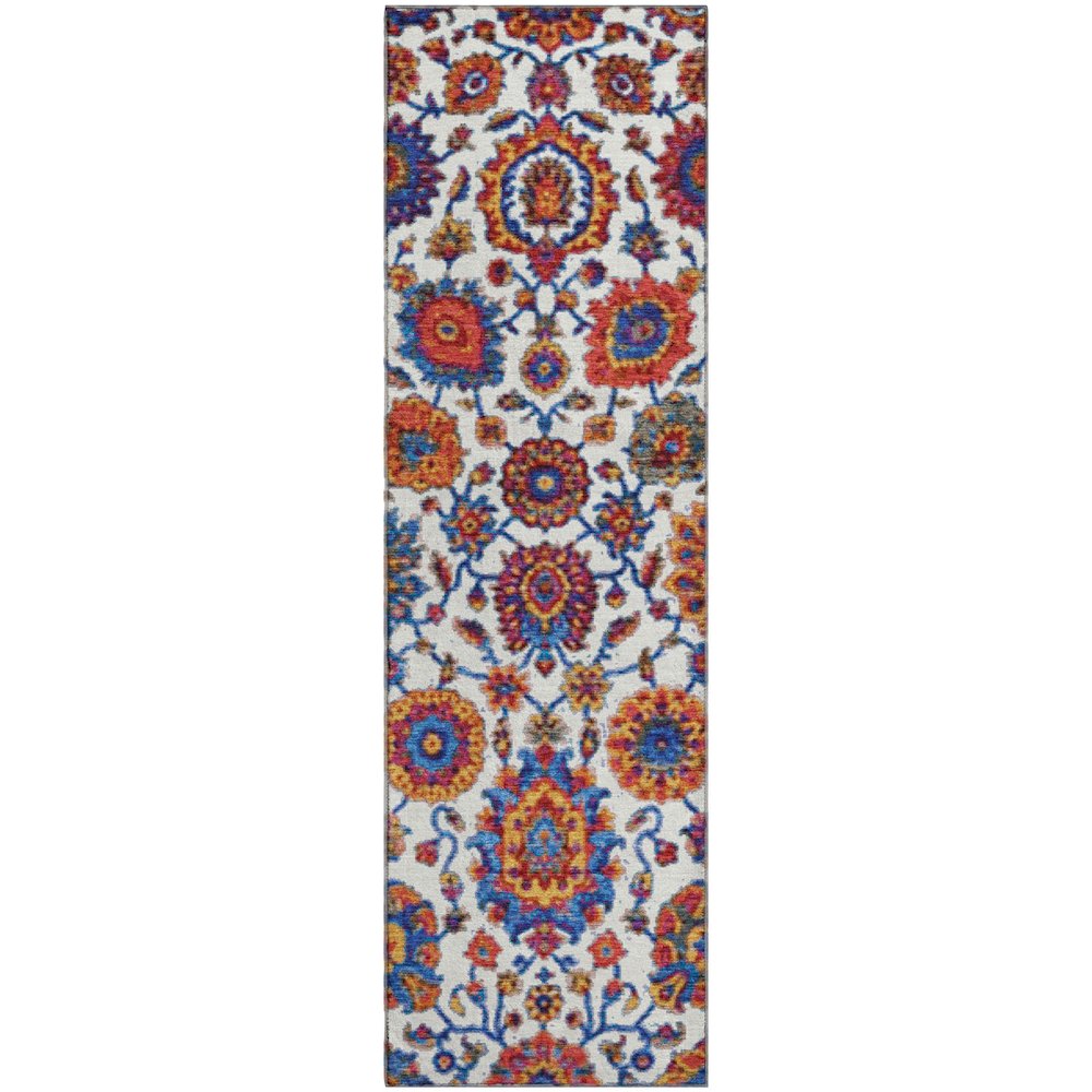 Premium Machine Washable Mayfield AMF2187 Red 2'3" x 7'6" Runner Rug