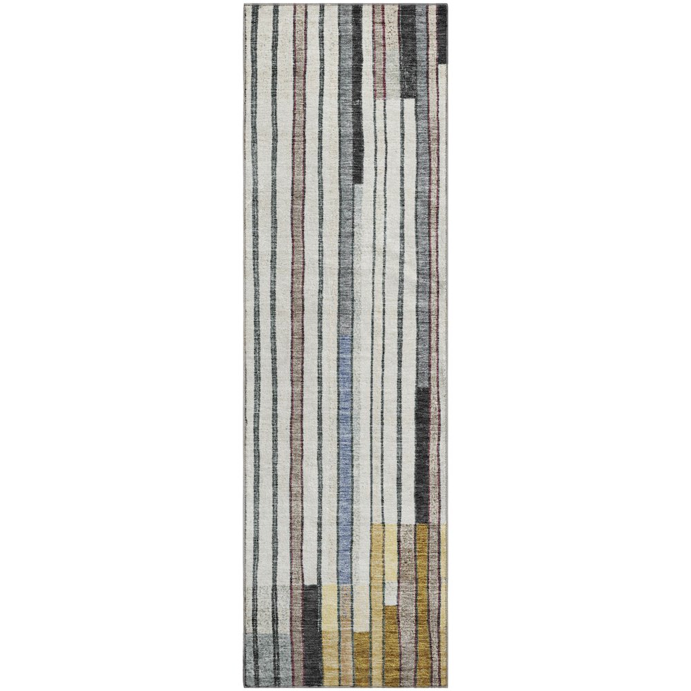 Premium Machine Washable Mayfield AMF2189 Black 2'3" x 7'6" Runner Rug
