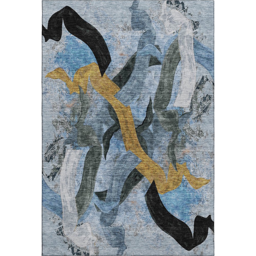 Premium Machine Washable Mayfield AMF2191 Blue 3' x 5' Rug