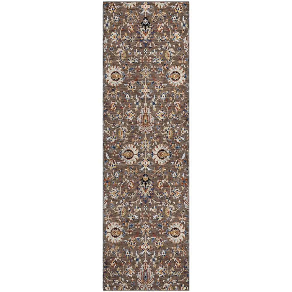 Premium Machine Washable Mayfield AMF2192 Brown 2'3" x 7'6" Runner Rug