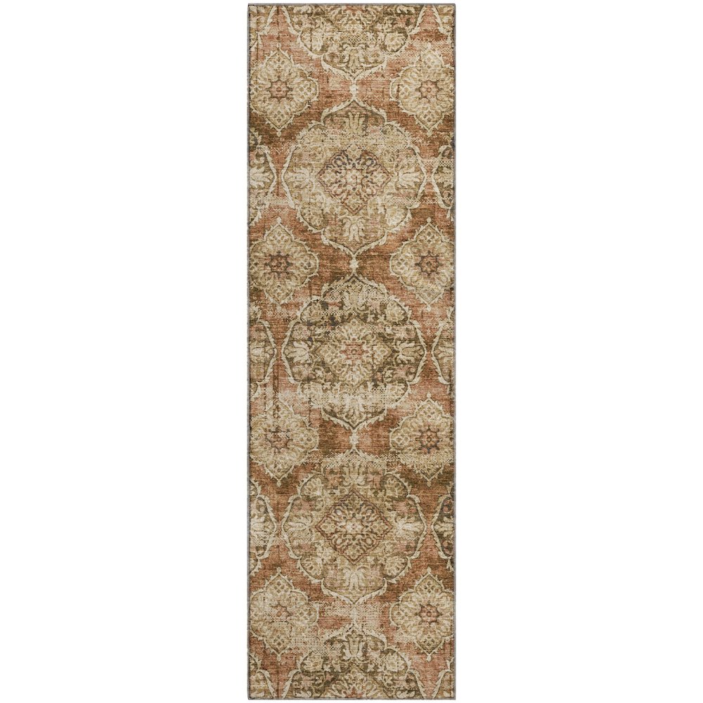 Premium Machine Washable Mayfield AMF2196 Orange 2'3" x 7'6" Runner Rug