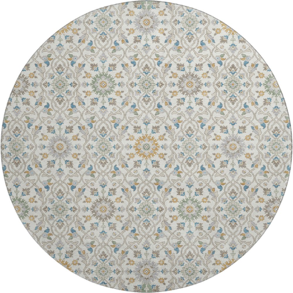 Premium Machine Washable Mayfield AMF2199 Ivory 8' x 8' Round Rug