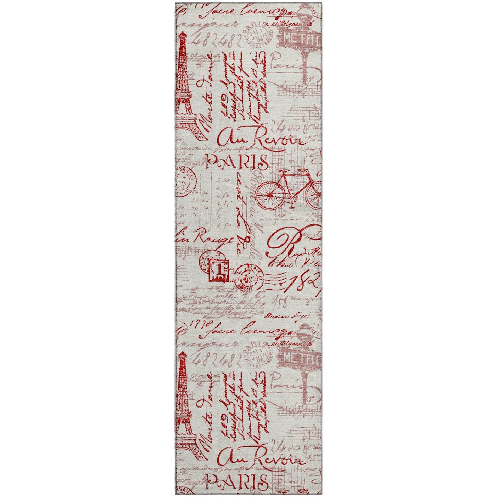 Premium Machine Washable Mayfield AMF2209 Red 2'3" x 7'6" Runner Rug