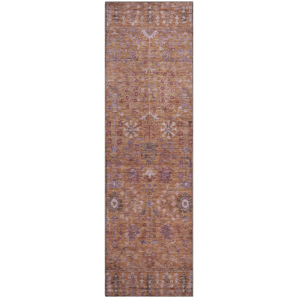 Premium Machine Washable Mayfield AMF2231 Orange 2'3" x 7'6" Runner Rug