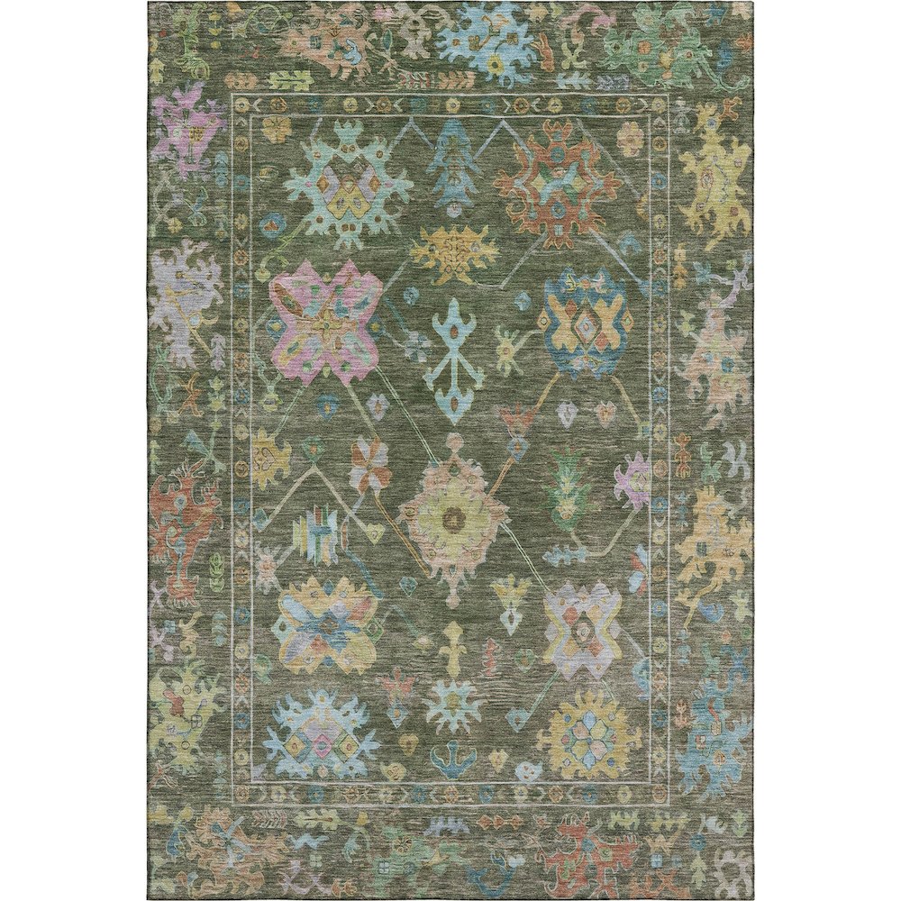 Premium Machine Washable Mayfield AMF2234 Green 3' x 5' Rug