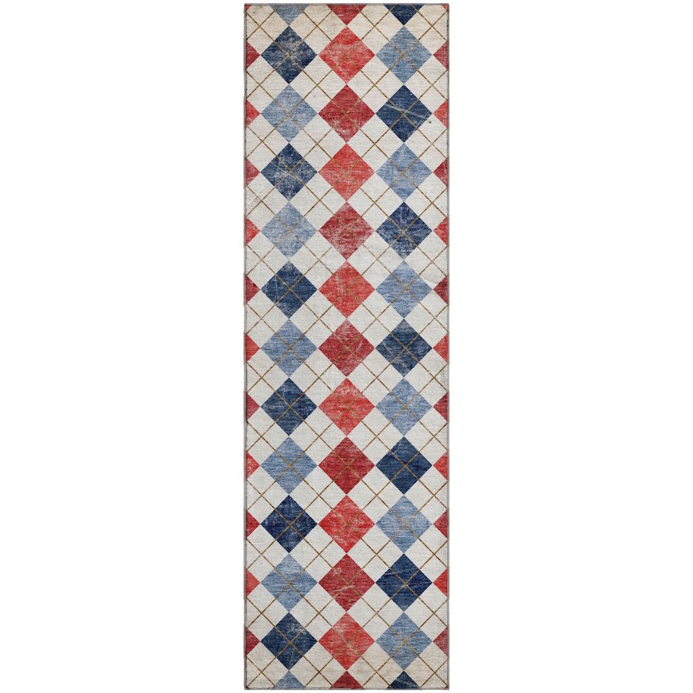 Premium Machine Washable Mayfield AMF2237 Red 2'3" x 7'6" Runner Rug