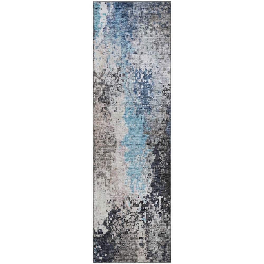 Premium Machine Washable Mayfield AMF2242 Blue 2'3" x 7'6" Runner Rug