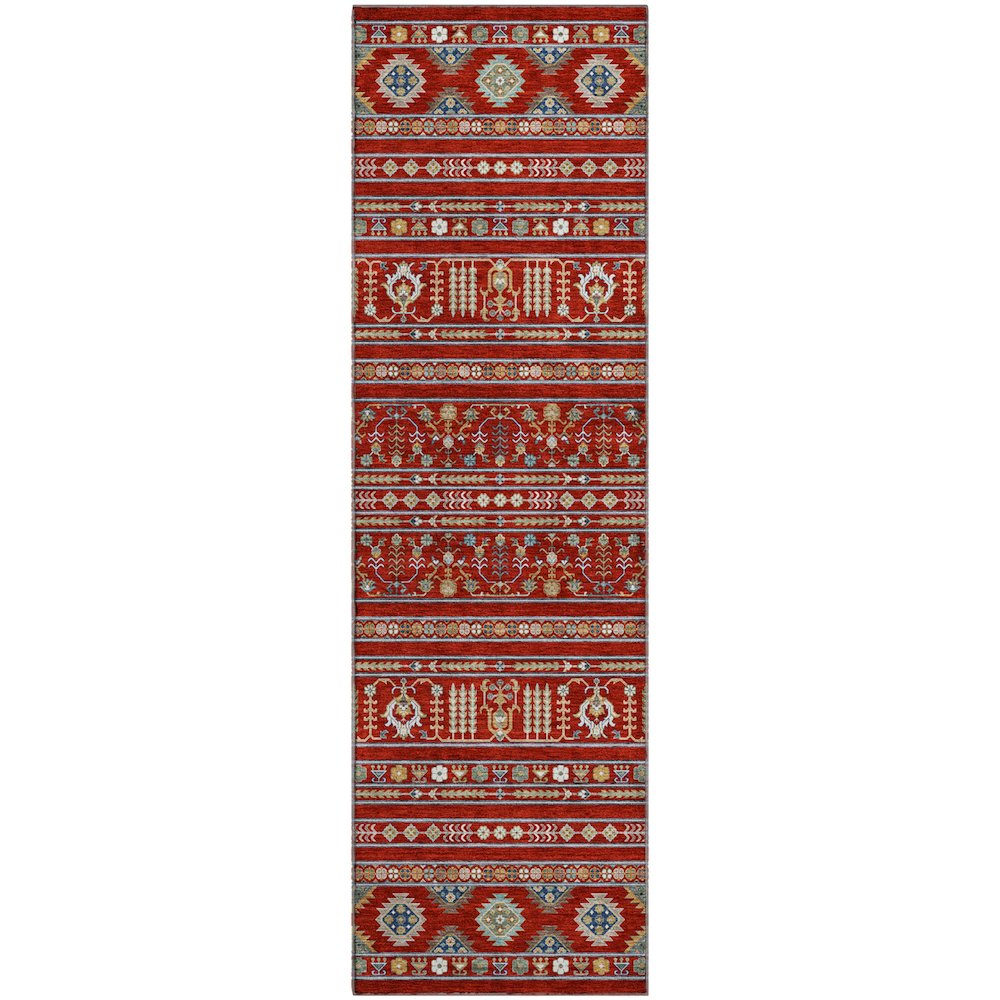Premium Machine Washable Mayfield AMF2244 Red 2'3" x 7'6" Runner Rug