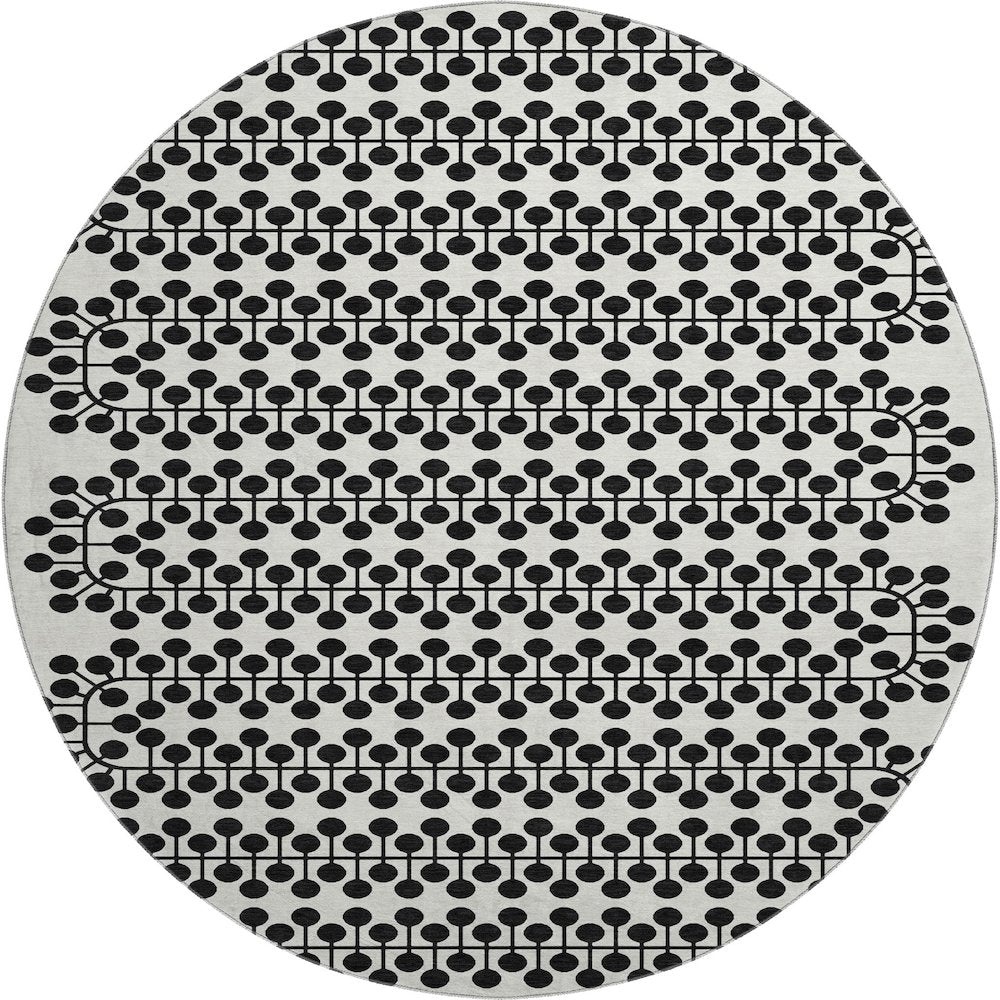 Premium Machine Washable Mayfield AMF2247 Ivory 8' x 8' Round Rug