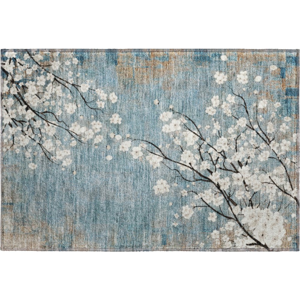 Premium Machine Washable Mayfield AMF2248 Blue 1'8" x 2'6" Rug