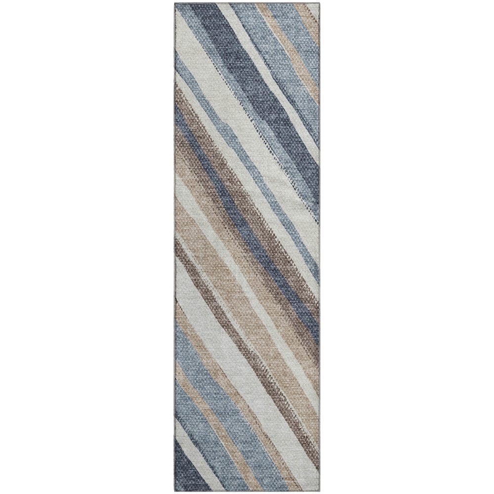 Premium Machine Washable Mayfield AMF2282 Blue 2'3" x 7'6" Runner Rug