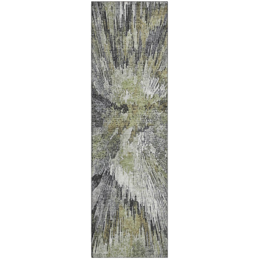 Premium Machine Washable Mayfield AMF2283 Green 2'3" x 7'6" Runner Rug