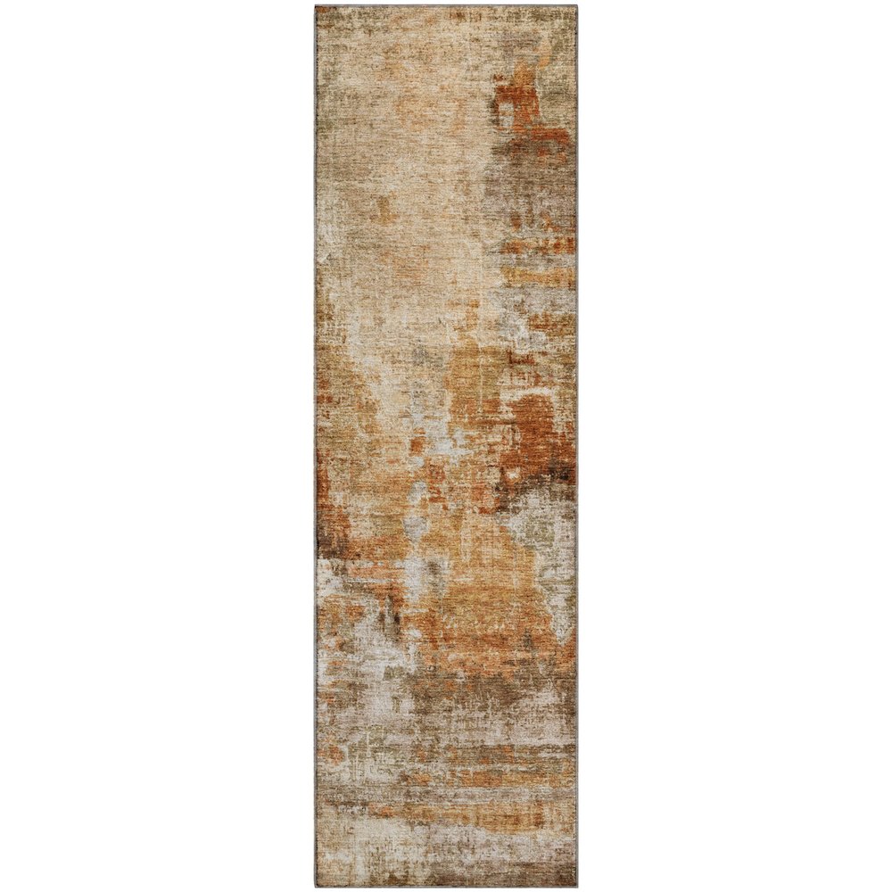 Premium Machine Washable Mayfield AMF2300 Orange 2'3" x 7'6" Runner Rug