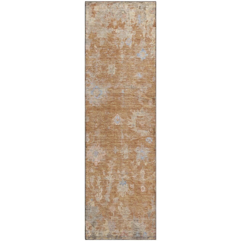 Premium Machine Washable Mayfield AMF2302 Orange 2'3" x 7'6" Runner Rug