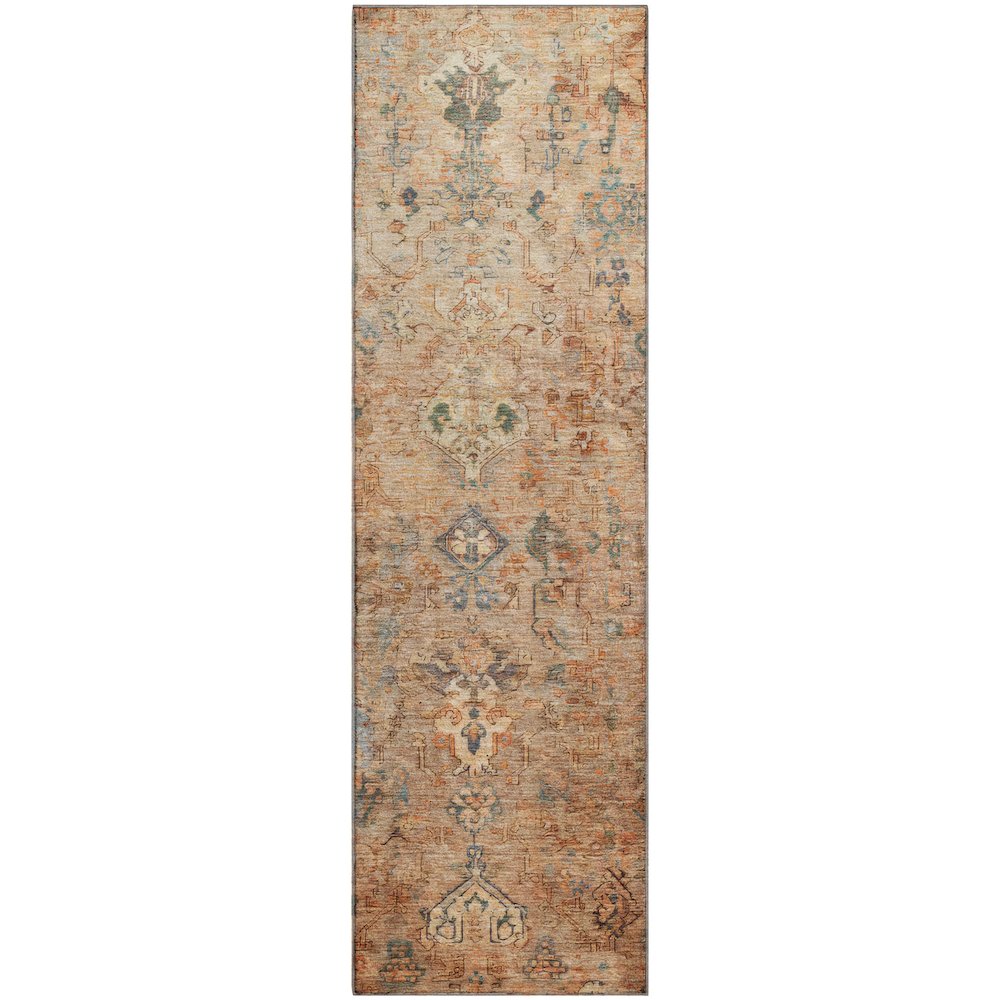 Premium Machine Washable Mayfield AMF2320 Orange 2'3" x 7'6" Runner Rug