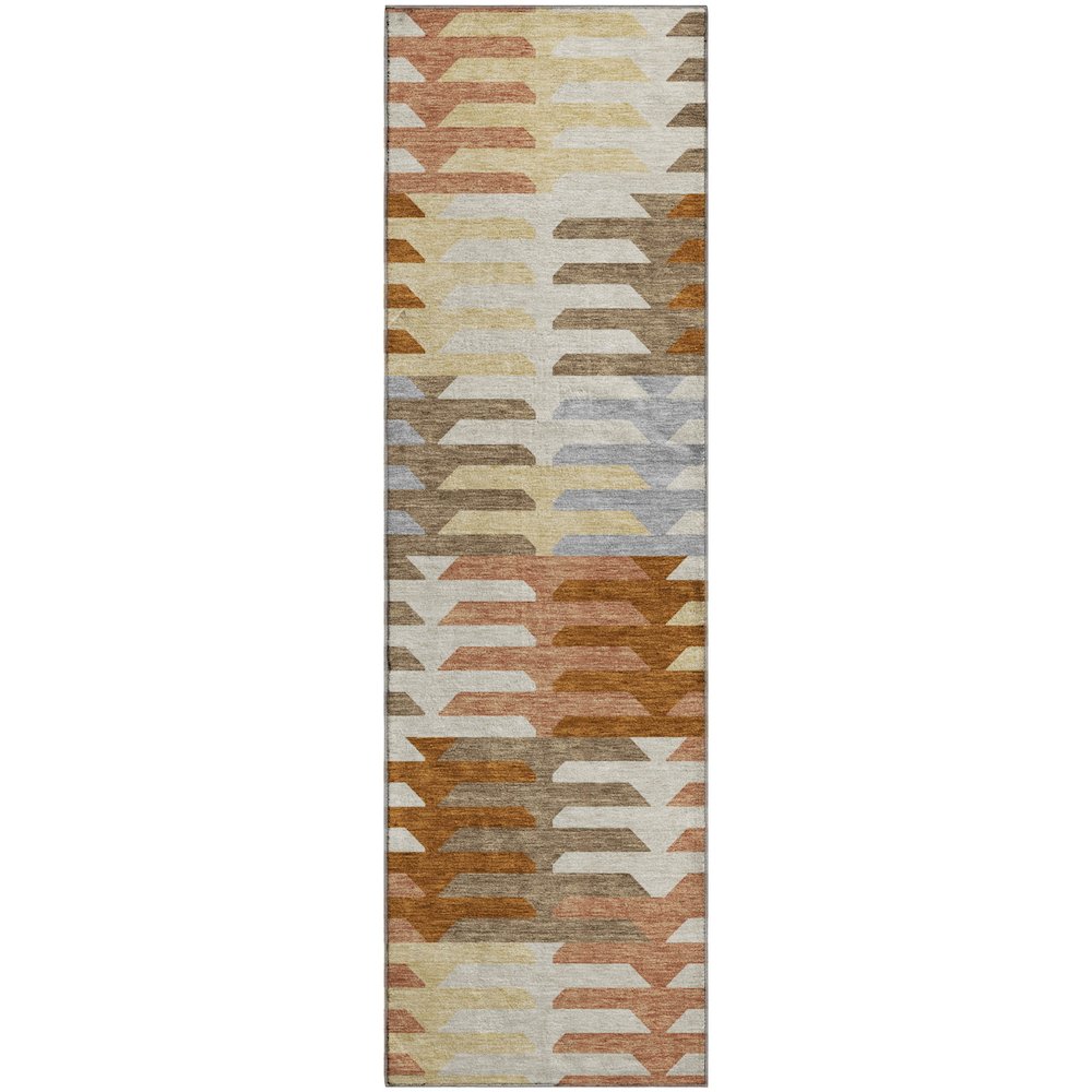 Premium Machine Washable Mayfield AMF2328 Orange 2'3" x 7'6" Runner Rug