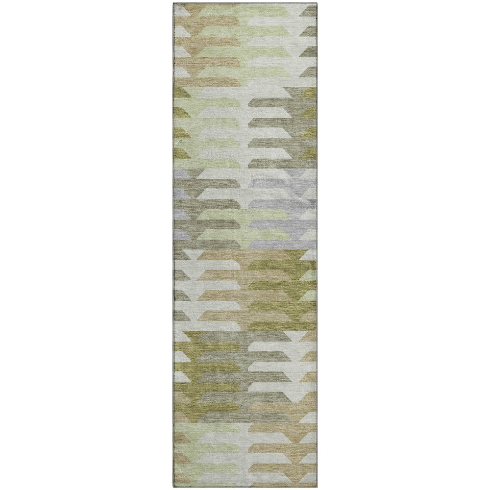 Premium Machine Washable Mayfield AMF2328 Green 2'3" x 7'6" Runner Rug
