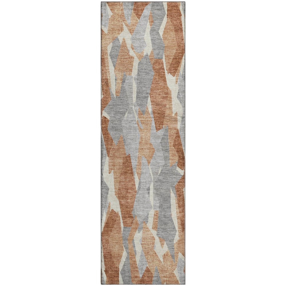 Premium Machine Washable Mayfield AMF2329 Orange 2'3" x 7'6" Runner Rug