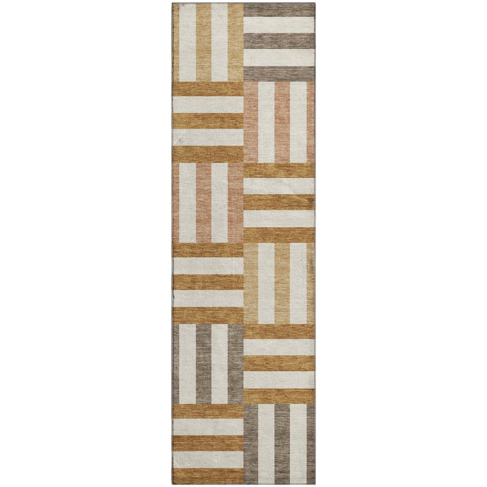 Premium Machine Washable Mayfield AMF2332 Orange 2'3" x 7'6" Runner Rug