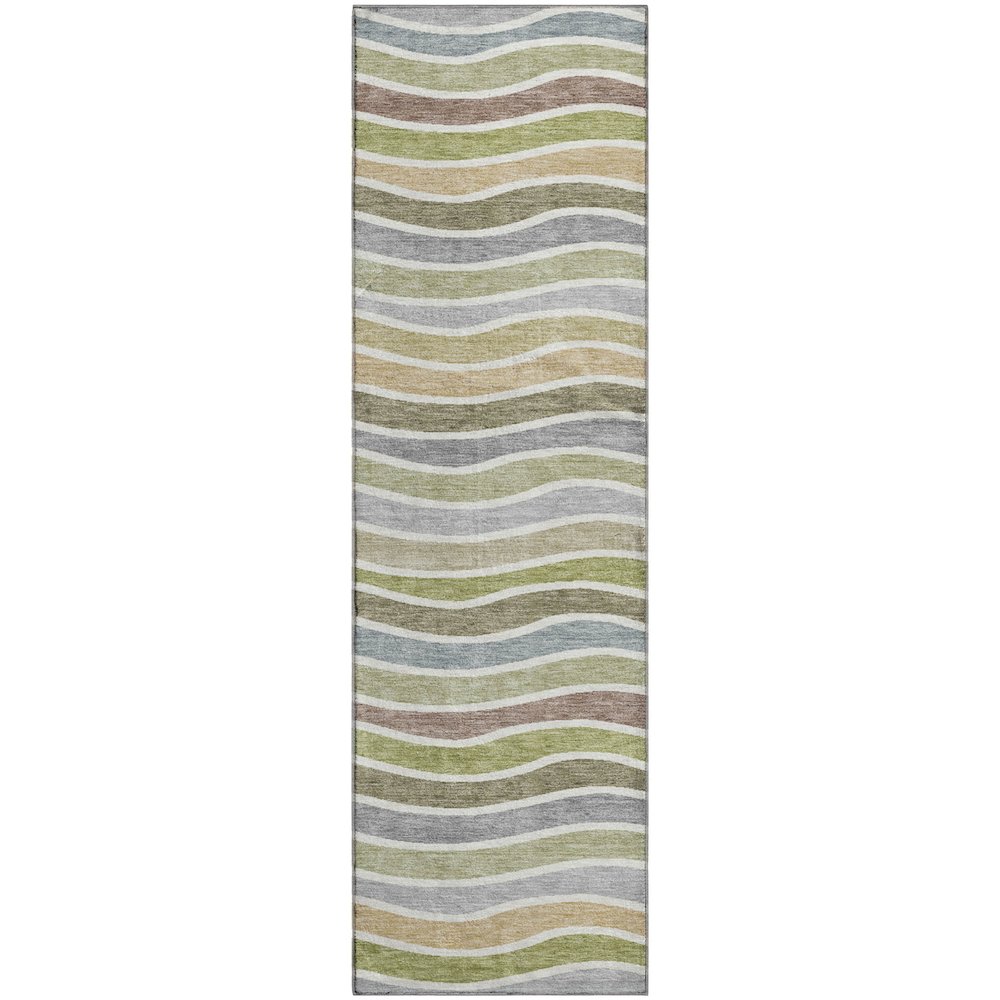 Premium Machine Washable Mayfield AMF2333 Green 2'3" x 7'6" Runner Rug
