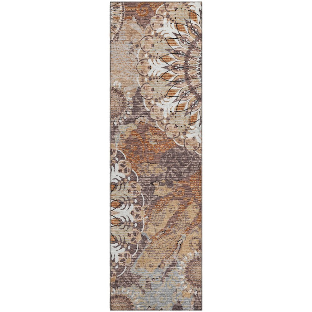 Premium Machine Washable Mayfield AMF2335 Orange 2'3" x 7'6" Runner Rug