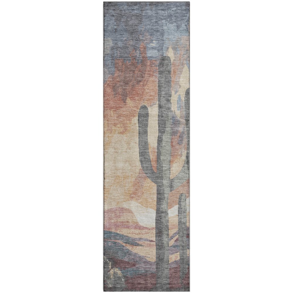 Premium Machine Washable Mayfield AMF2337 Orange 2'3" x 7'6" Runner Rug
