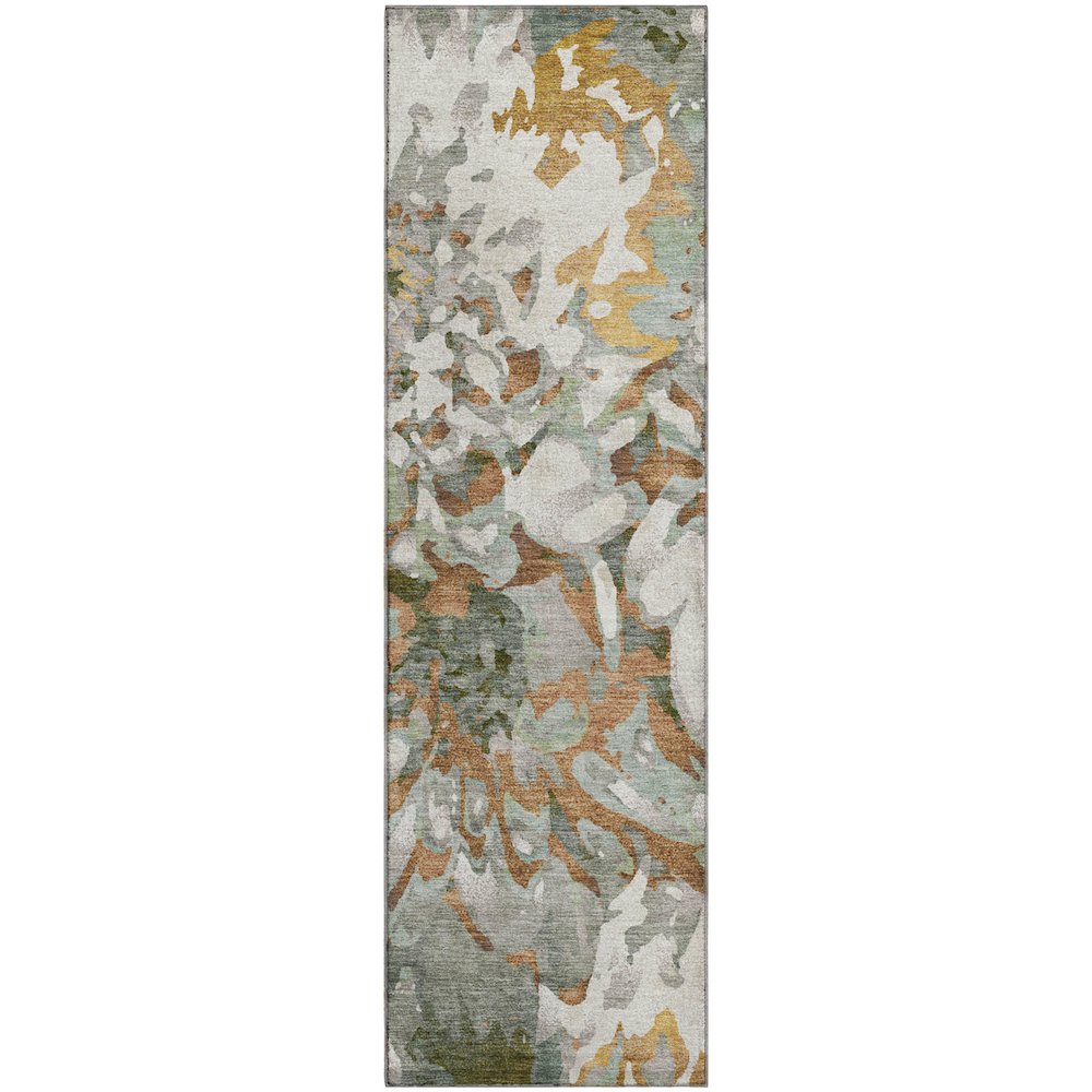 Premium Machine Washable Mayfield AMF2340 Orange 2'3" x 7'6" Runner Rug