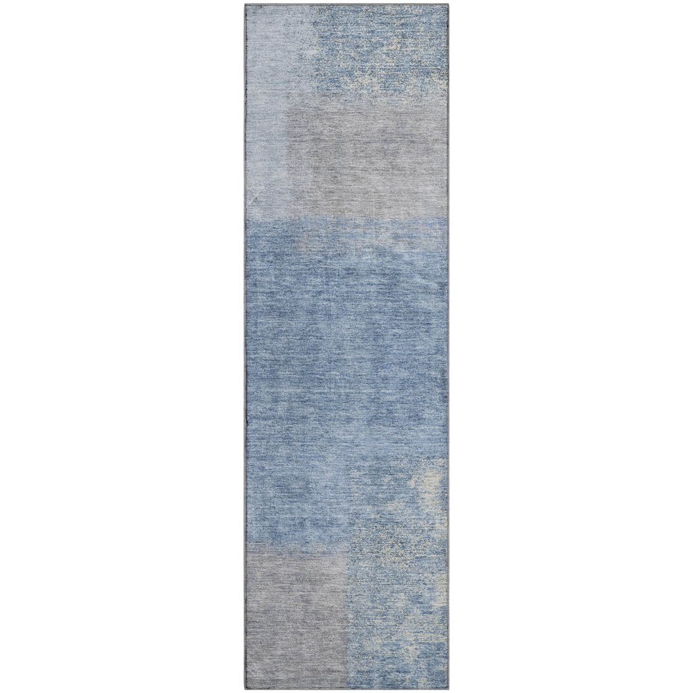 Premium Machine Washable Mayfield AMF2341 Blue 2'3" x 7'6" Runner Rug