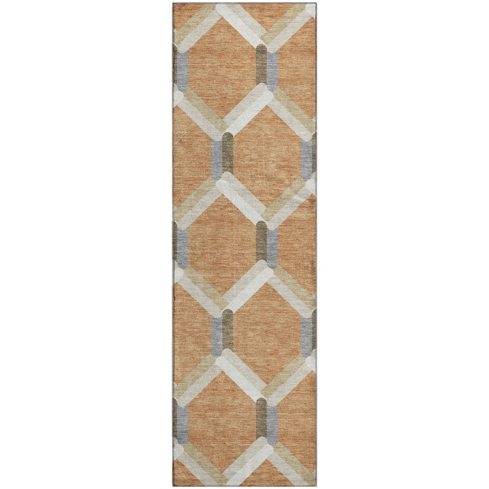 Premium Machine Washable Mayfield AMF2343 Orange 2'3" x 7'6" Runner Rug