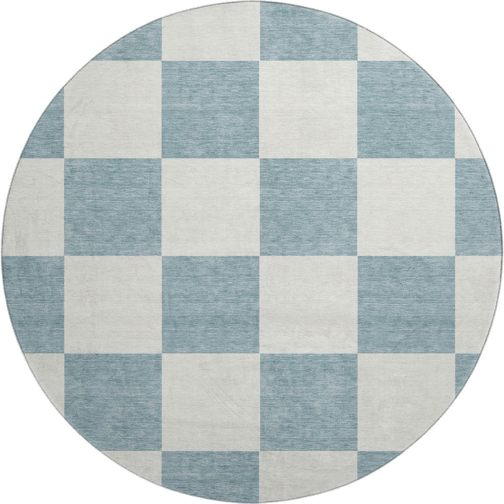 Premium Machine Washable Mayfield AMF2345 Teal 8' x 8' Round Rug