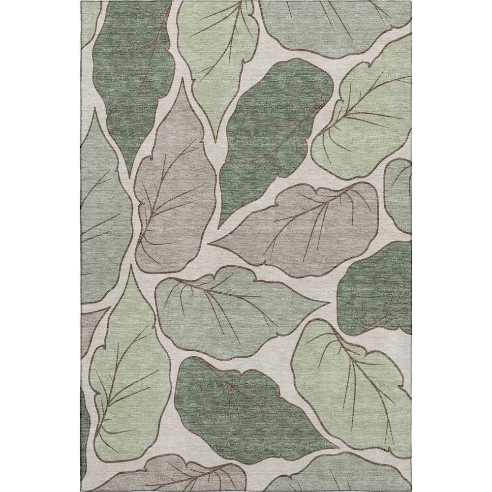 Premium Machine Washable Mayfield AMF2348 Green 8' x 10' Rug