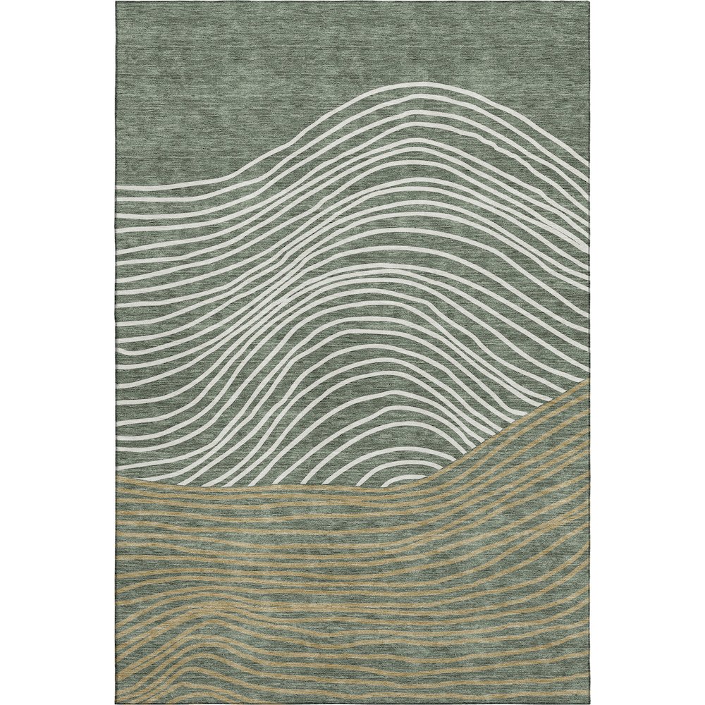 Premium Machine Washable Mayfield AMF2350 Green 8' x 10' Rug