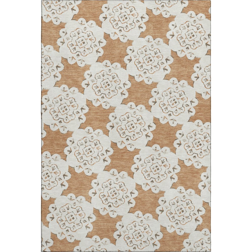 Premium Machine Washable Mayfield AMF2352 Orange 3' x 5' Rug