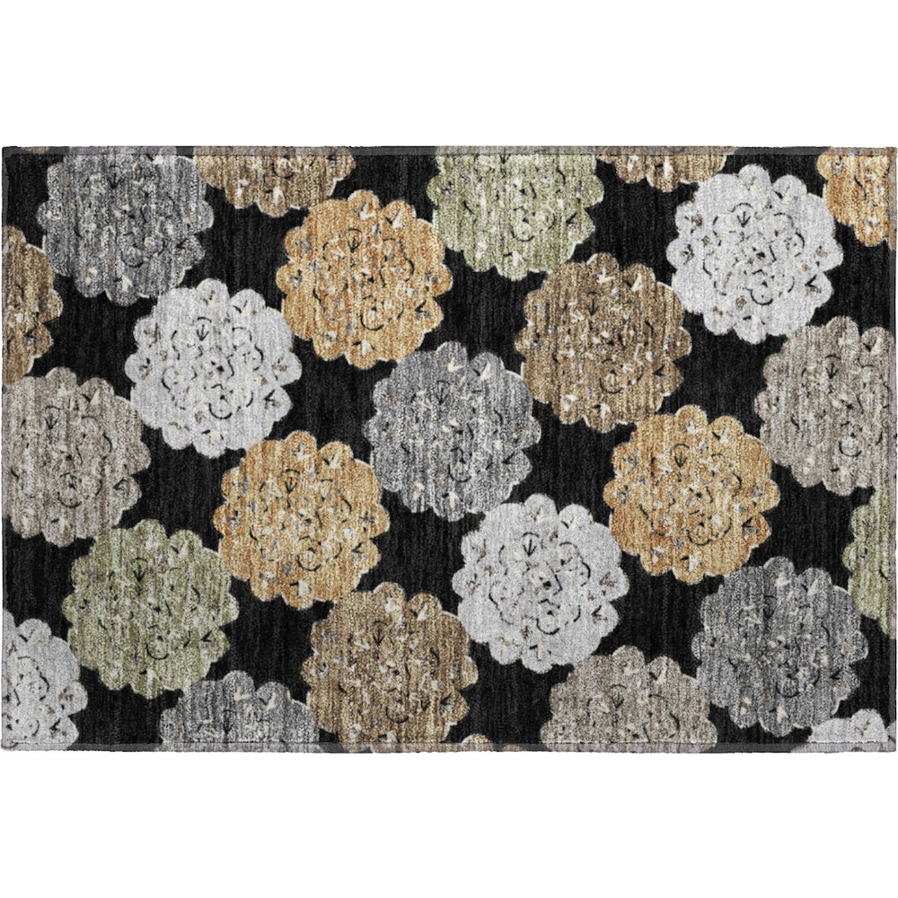 Premium Machine Washable Mayfield AMF2353 Black 1'8" x 2'6" Rug