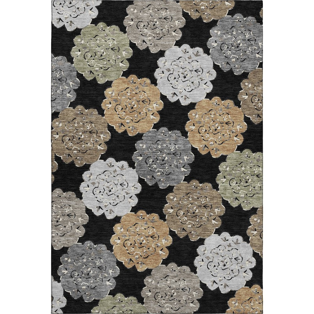 Premium Machine Washable Mayfield AMF2353 Black 9' x 12' Rug