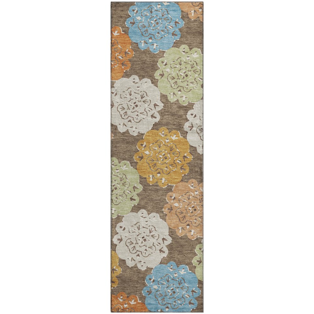 Premium Machine Washable Mayfield AMF2353 Brown 2'3" x 7'6" Runner Rug