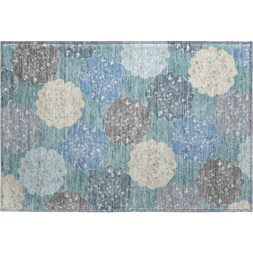 Premium Machine Washable Mayfield AMF2353 Teal 1'8" x 2'6" Rug