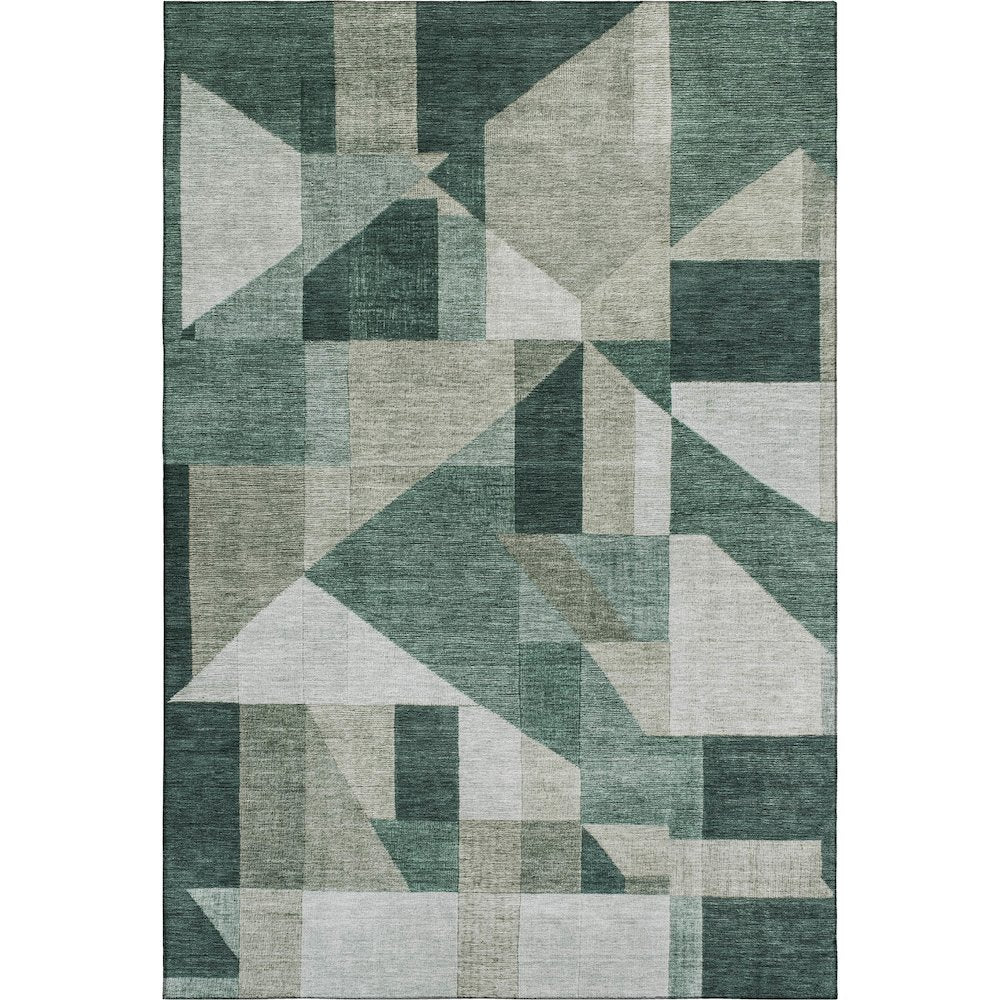 Premium Machine Washable Mayfield AMF2365 Green 8' x 10' Rug