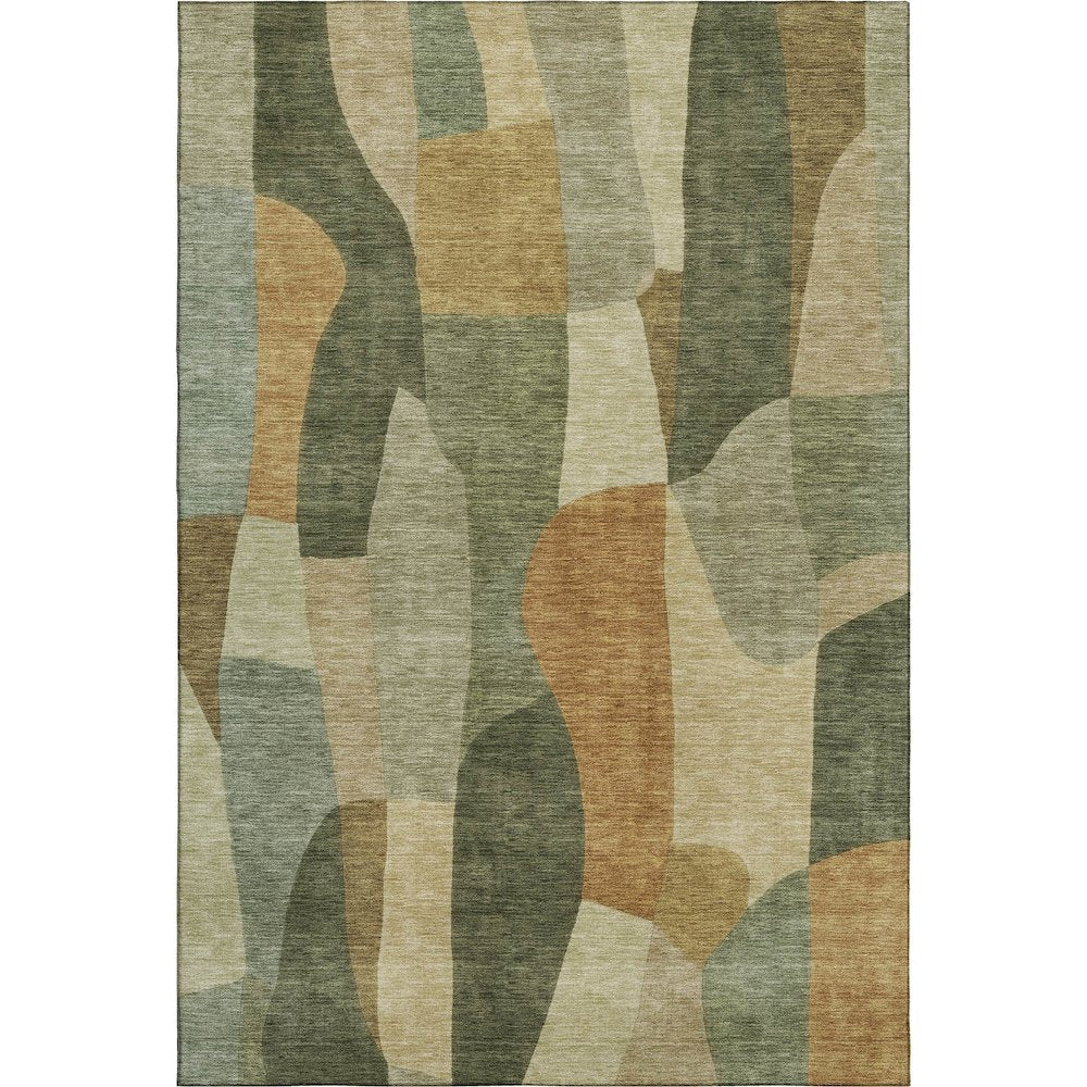 Premium Machine Washable Mayfield AMF2376 Green 5' x 7'6" Rug