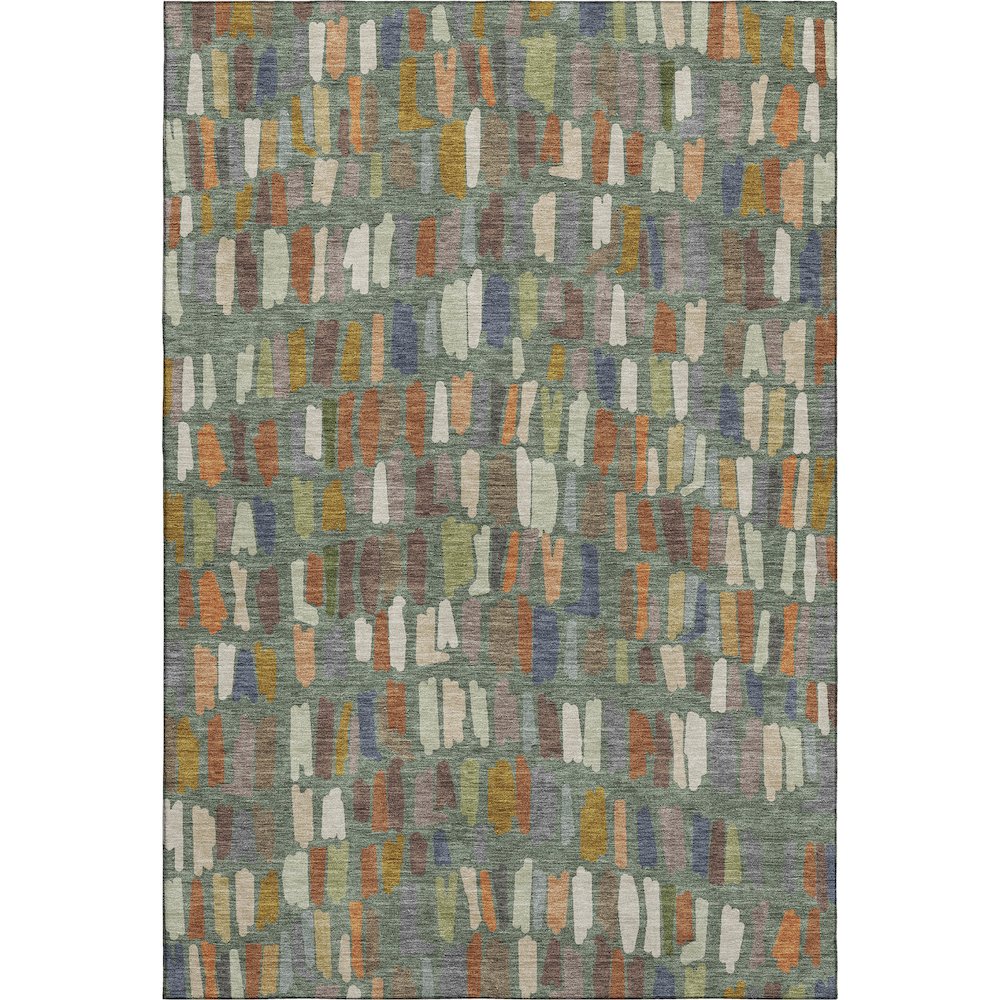 Premium Machine Washable Mayfield AMF2377 Green 8' x 10' Rug