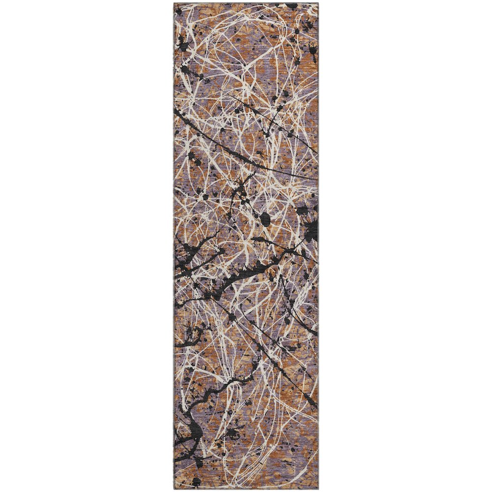 Premium Machine Washable Mayfield AMF2389 Orange 2'3" x 7'6" Runner Rug