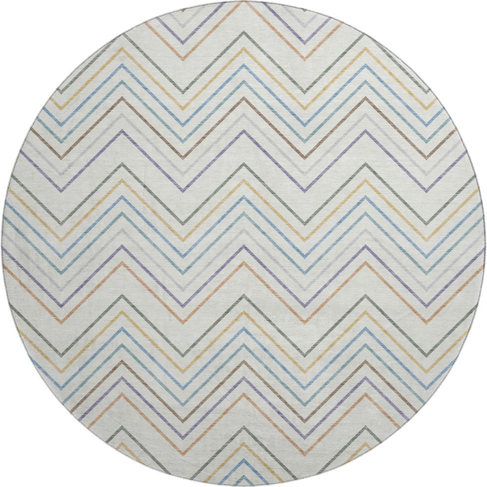 Premium Machine Washable Mayfield AMF2392 Multi 8' x 8' Round Rug