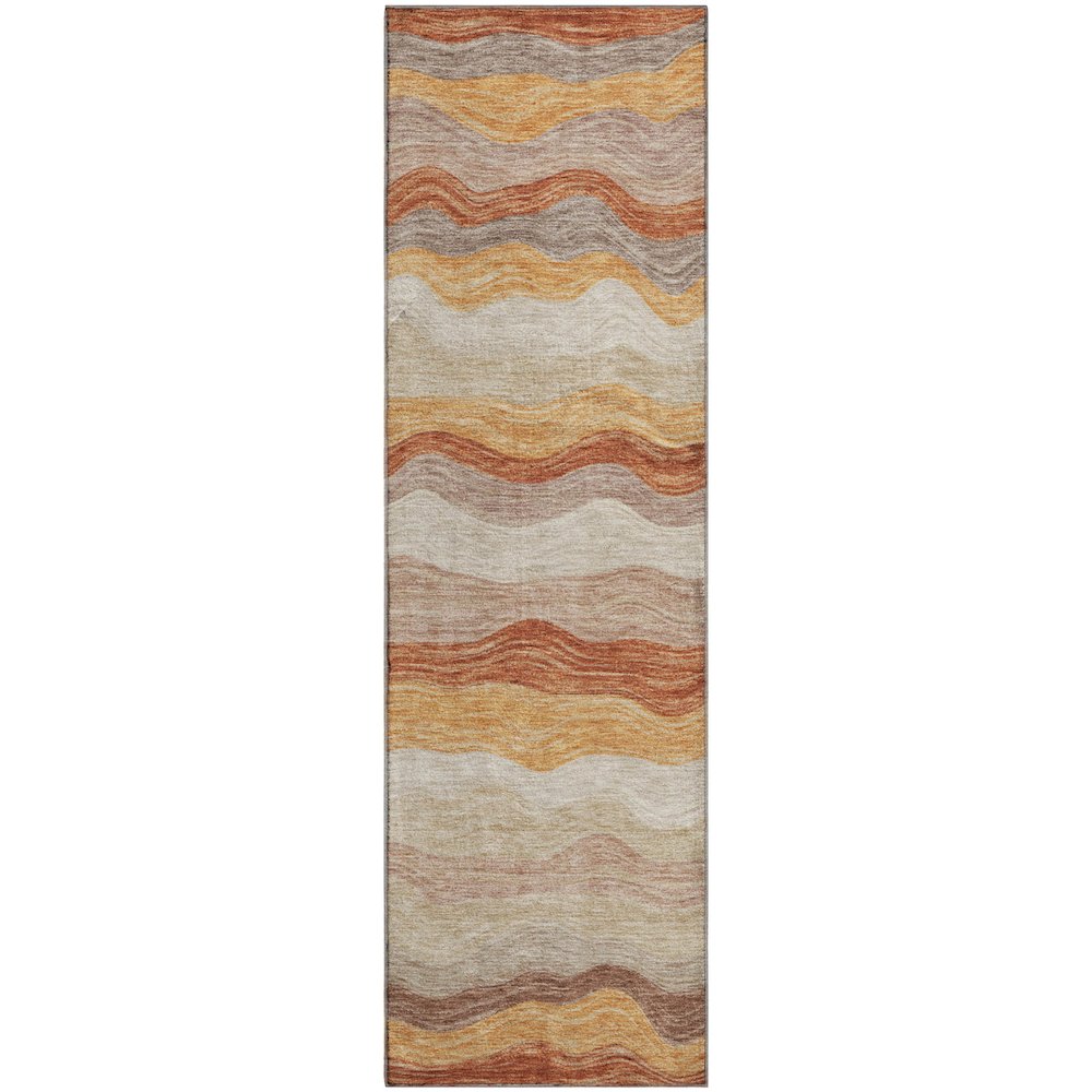 Premium Machine Washable Mayfield AMF2397 Orange 2'3" x 7'6" Runner Rug