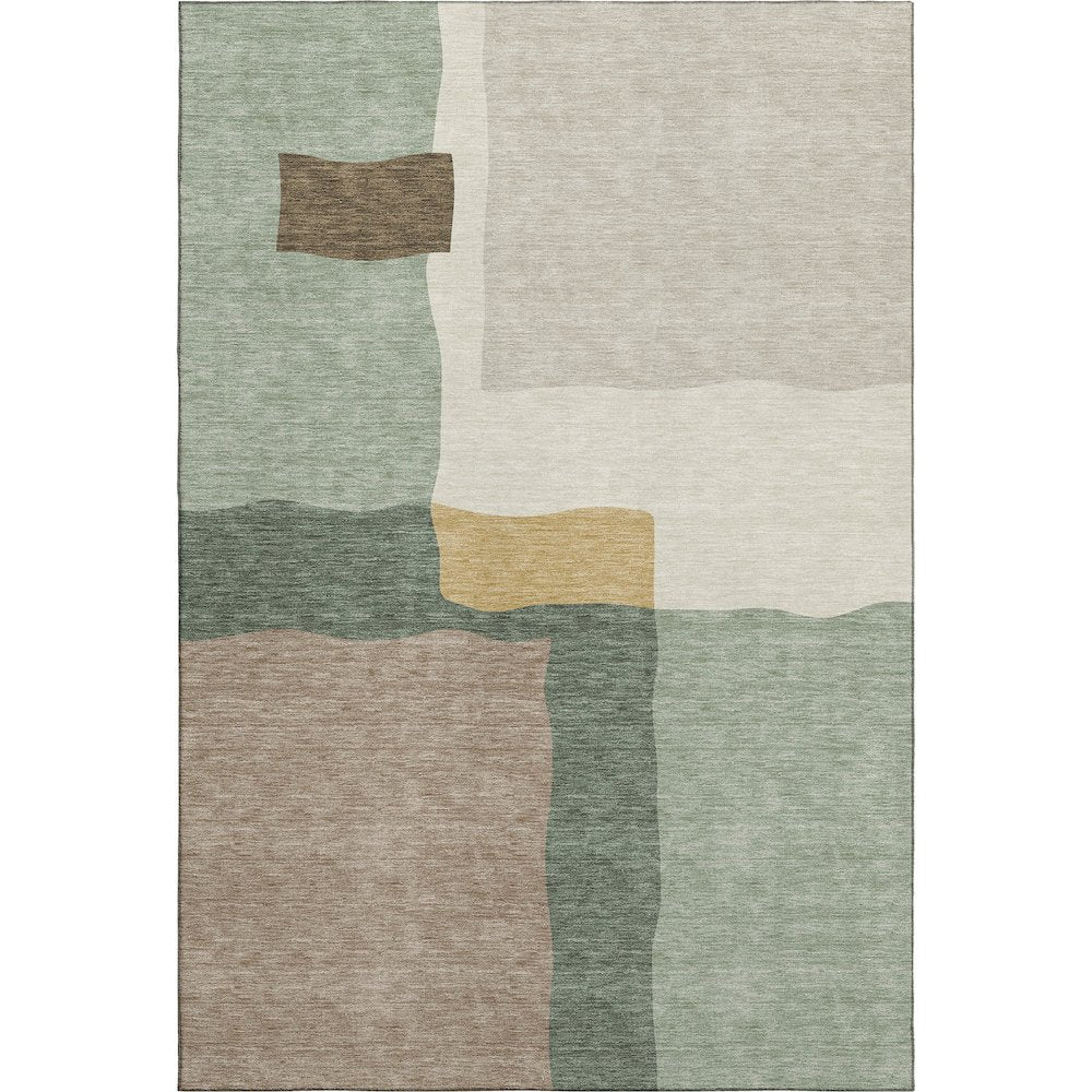 Premium Machine Washable Mayfield AMF2400 Green 8' x 10' Rug
