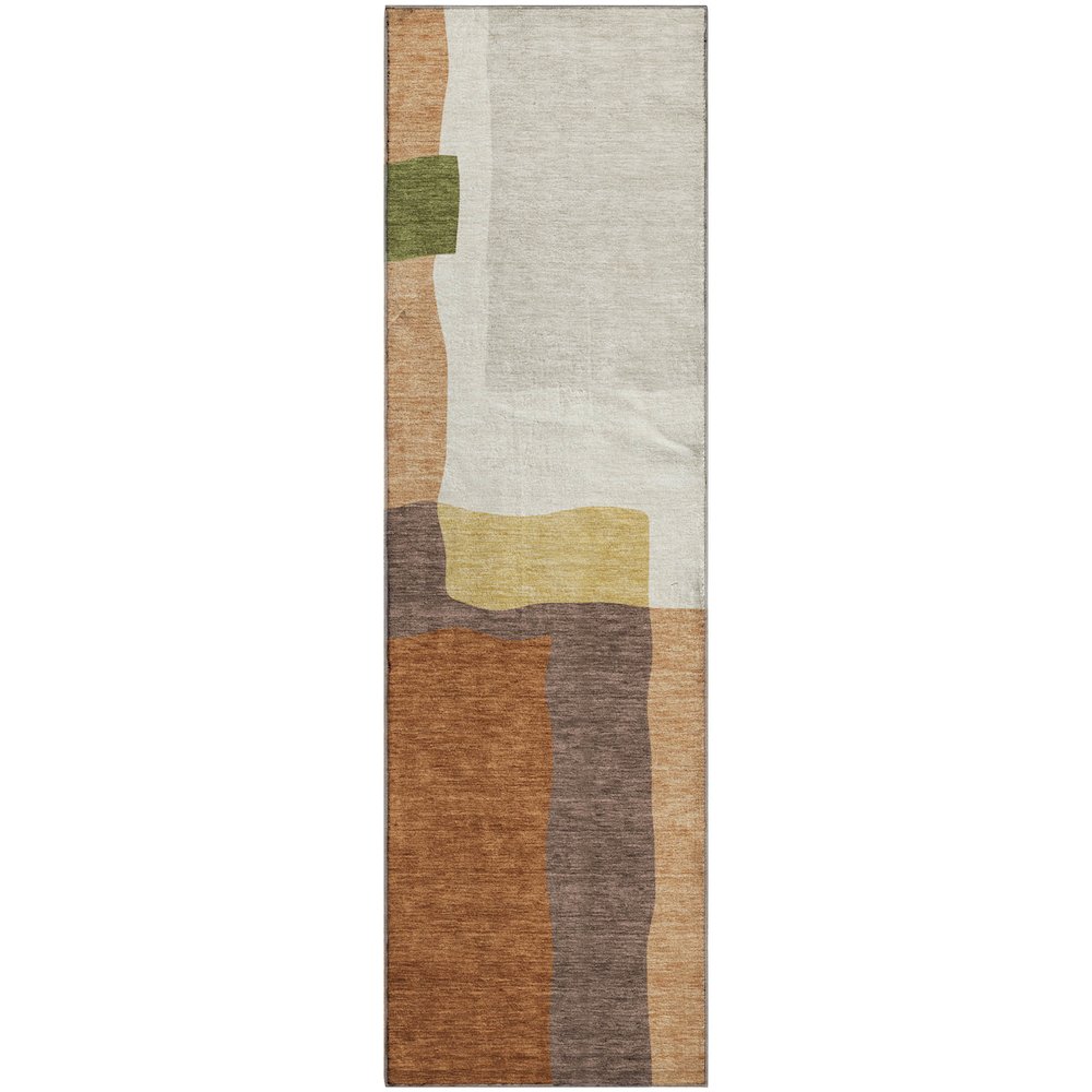 Premium Machine Washable Mayfield AMF2400 Orange 2'3" x 7'6" Runner Rug