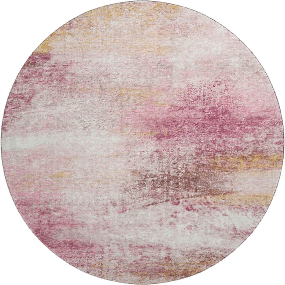 Premium Machine Washable Mayfield AMF2402 Pink 8' x 8' Round Rug