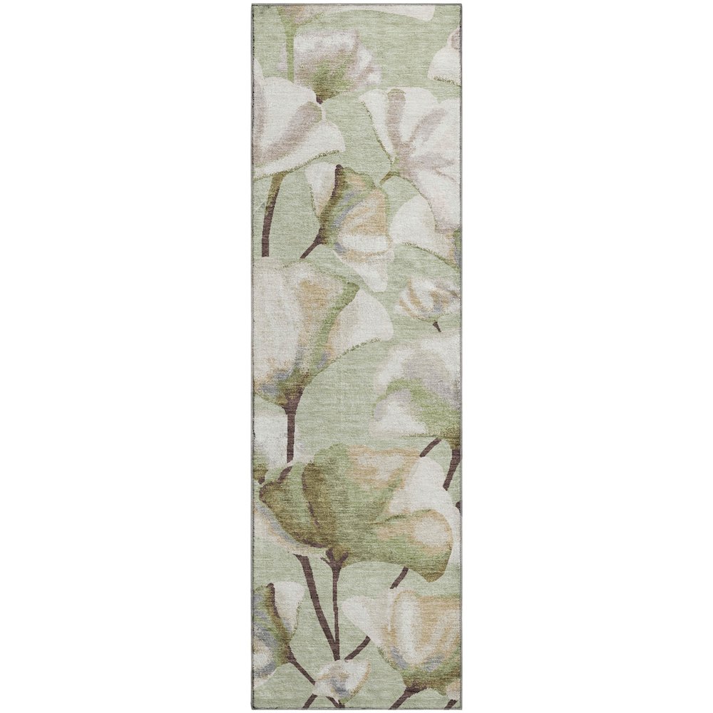 Premium Machine Washable Mayfield AMF2405 Green 2'3" x 7'6" Runner Rug